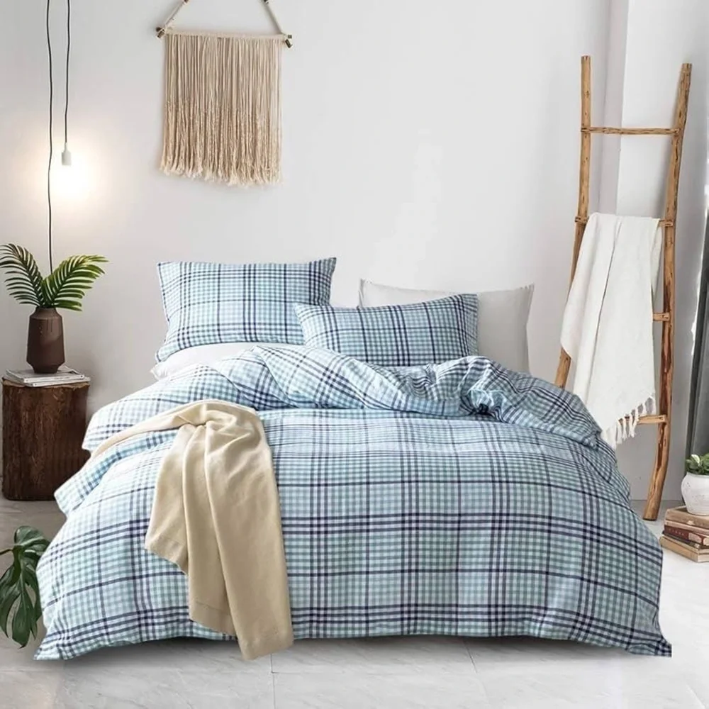 Merryfeel Luxurious Linen Duvet Cover Set King, 100% French Linen Flax
